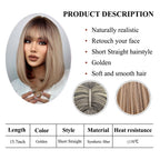 Cheveux Synthétiques Naturels Courts Et Droits Pour Femmes - rachelhair