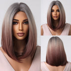 Perruques Bob Courtes Bordeaux Avec Une Frange Complète - rachelhair