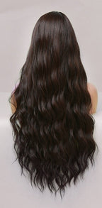 Perruque Résistante À La Chaleur Naturelle De Vague De Partie Moyenne Pour Les Femmes - rachelhair