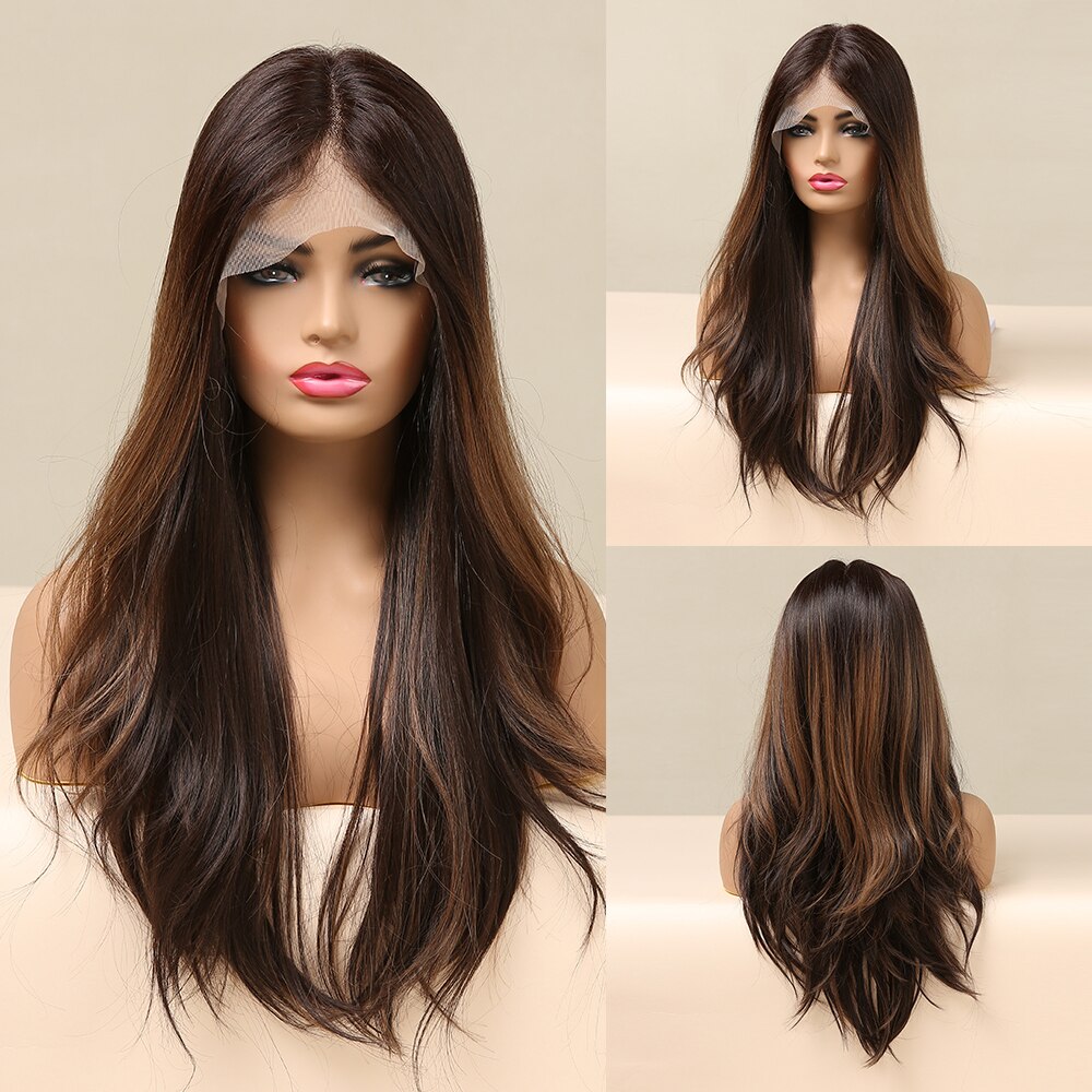 Perruques Lace Front Synthétiques Ombre pour Femme - rachelhair