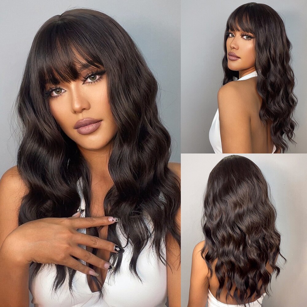 Perruques De Cheveux Quotidiens Bob Naturels À Vague D'eau Moyenne - rachelhair