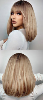 Cheveux Synthétiques Naturels Courts Et Droits Pour Femmes - rachelhair