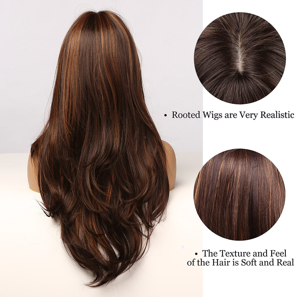 Perruque Synthétique Longue Ondulée Pour Femme - rachelhair