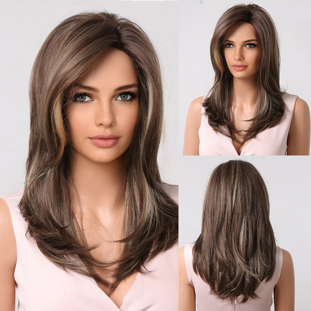 Perruques Synthétiques Blondes À Couches Courtes Avec Une Frange De Rideau - rachelhair