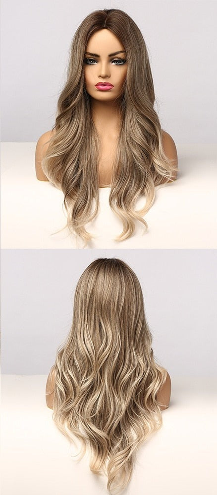 Perruques synthétiques longues vagues naturelles pour femmes - rachelhair