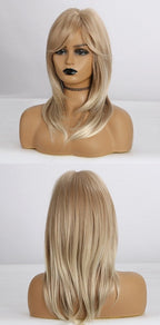 Perruque De Cheveux Blonds Raides Avec Des Mèches Courtes - rachelhair