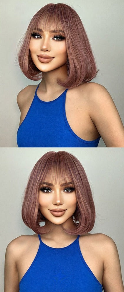 Cheveux Synthétiques Naturels Courts Et Droits Pour Femmes - rachelhair