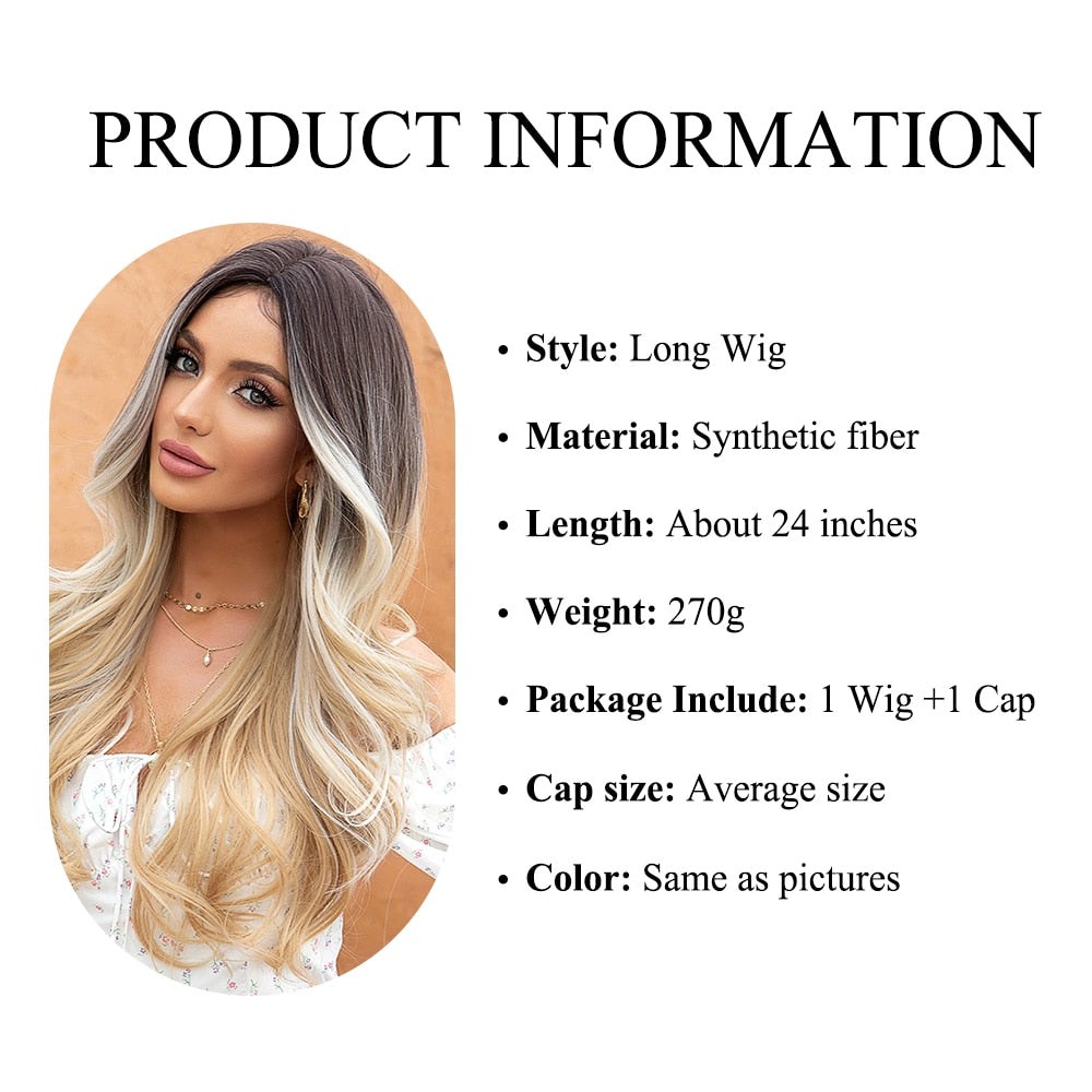 Perruques synthétiques longues vagues naturelles pour femmes - rachelhair