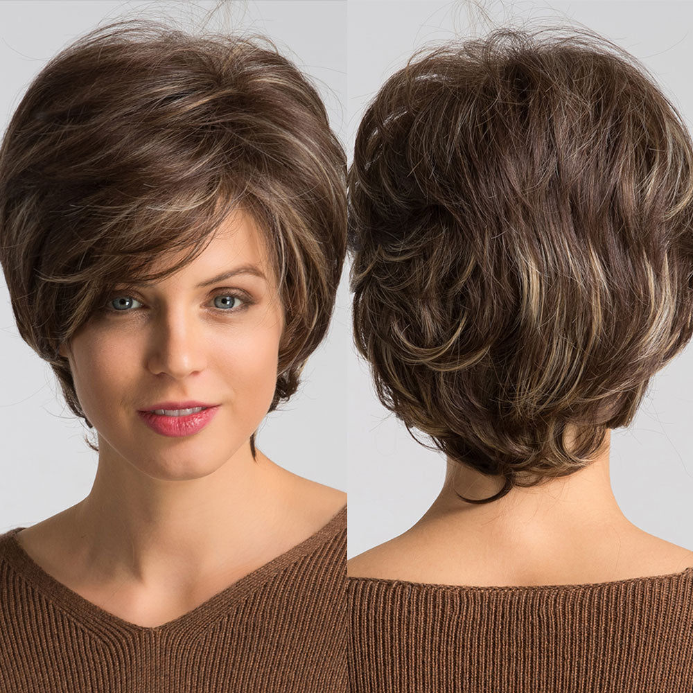 Perruques Synthétiques Courtes Pixie Cut avec Frange - rachelhair