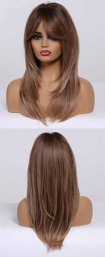 Perruque De Cheveux Blonds Raides Avec Des Mèches Courtes - rachelhair