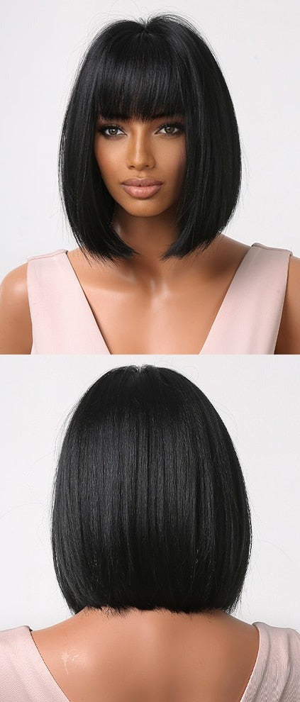 Perruques Synthétiques Courtes Pixie Cut avec Frange - rachelhair