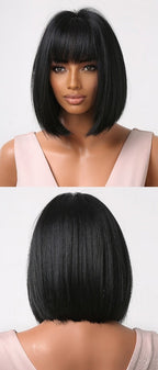 Perruques Synthétiques Courtes Pixie Cut avec Frange - rachelhair