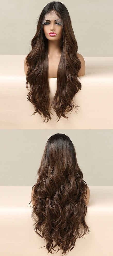 Perruques Lace Front Synthétiques Ombre pour Femme - rachelhair
