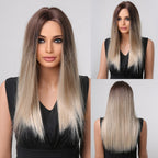 Perruques superposées Auburn Red Highlight avec frange latérale - rachelhair