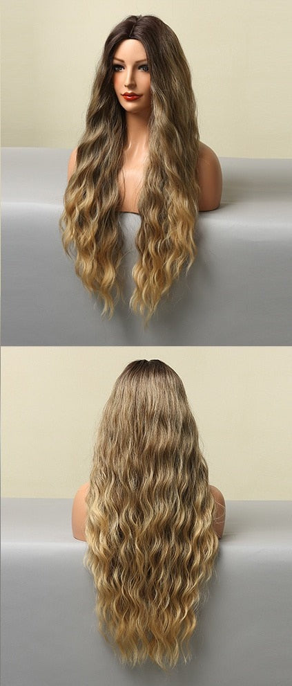 Perruques synthétiques longues vagues naturelles pour femmes - rachelhair