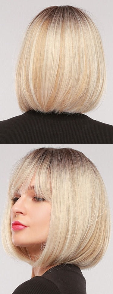 Perruque Bob Droite Courte Avec Frange Pour Femme - rachelhair