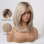 Perruque De Cheveux Blonds Raides Avec Des Mèches Courtes - rachelhair