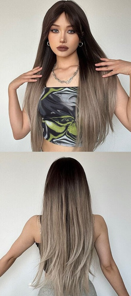 Perruque Longue Et Droite Avec Frange - rachelhair