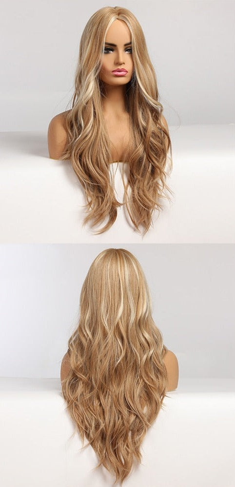 Perruques synthétiques longues vagues naturelles pour femmes - rachelhair
