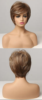 Perruques Synthétiques Courtes Pixie Cut avec Frange - rachelhair