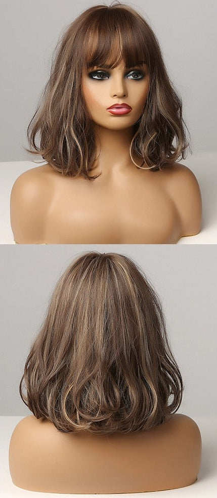 Perruques Ondulées Naturelles De Longueur Moyenne Pour Femmes - rachelhair