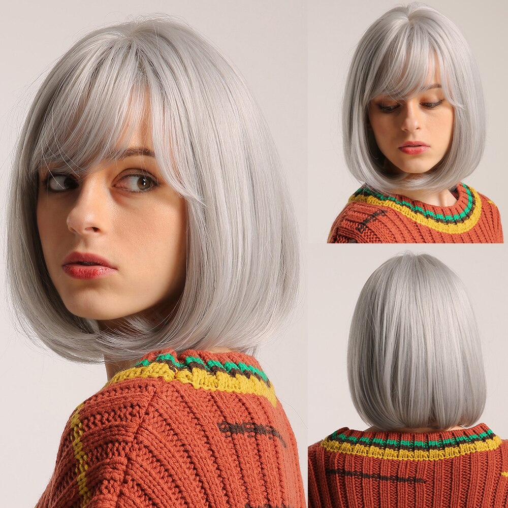 Perruque Bob Droite Courte Avec Frange Pour Femme - rachelhair
