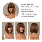 Perruques Bob Synthétiques Courtes Droites - rachelhair