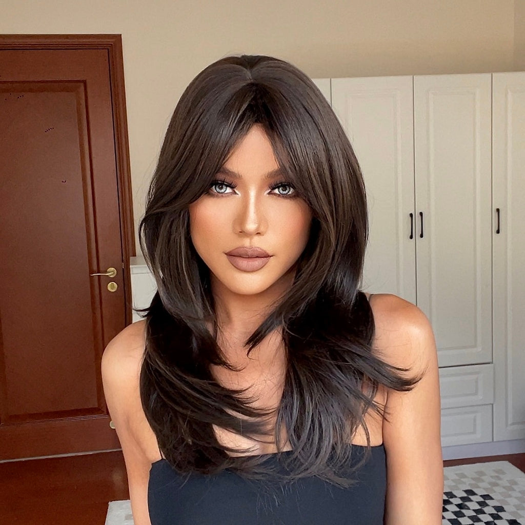 Perruque De Cheveux Blonds Raides Avec Des Mèches Courtes - rachelhair