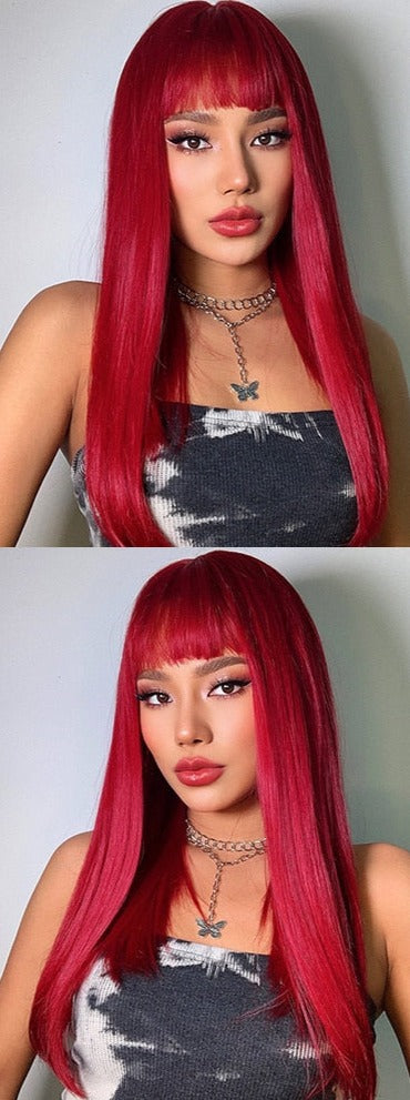 Perruque Longue Et Droite Avec Frange - rachelhair