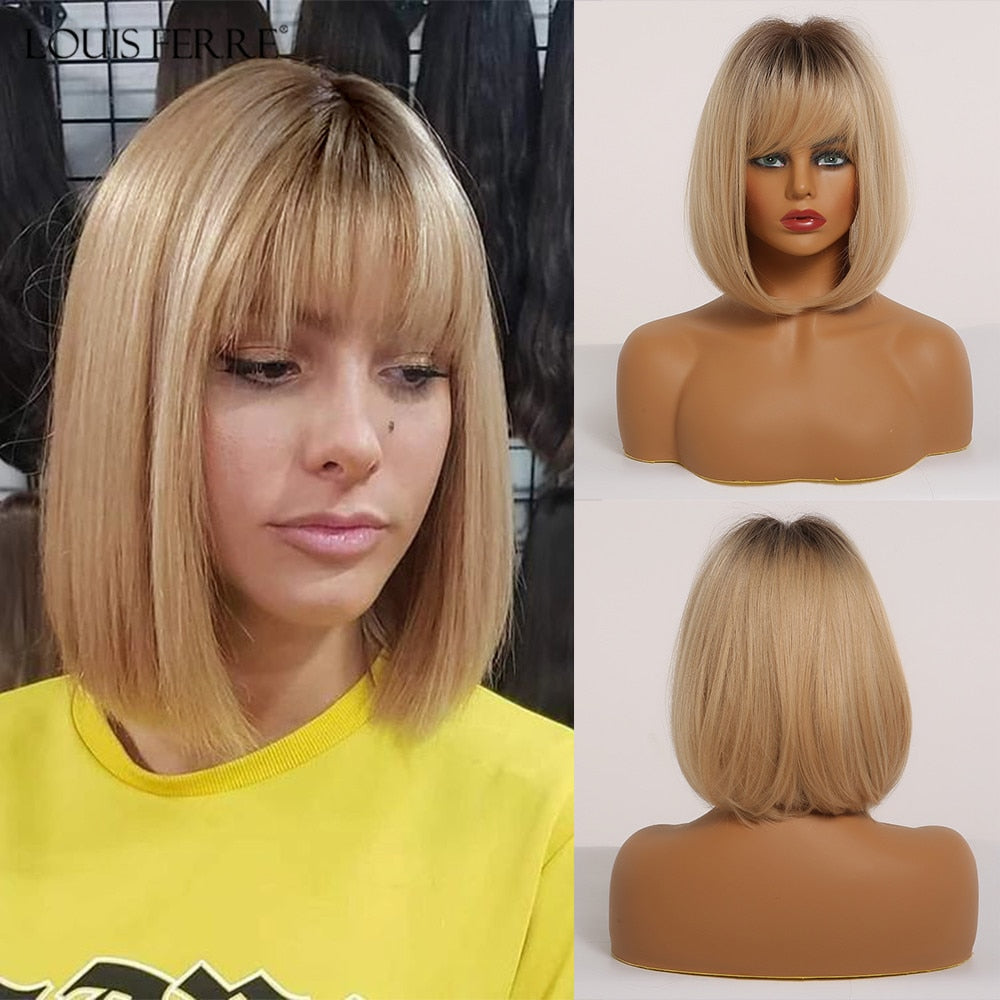 Perruque Synthétique Bouclée Longueur Épaule - rachelhair
