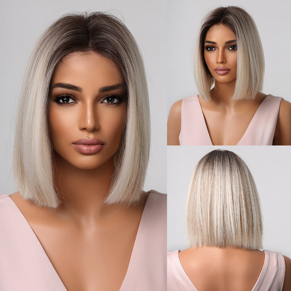 Perruques Synthétiques Courtes Pixie Cut avec Frange - rachelhair