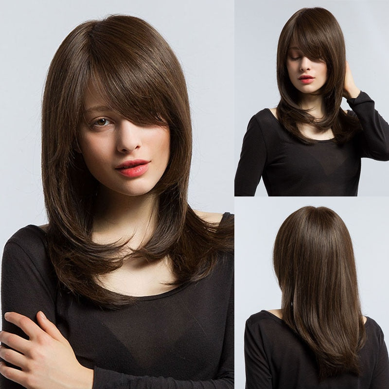 Perruque Synthétique Bouclée Longueur Épaule - rachelhair