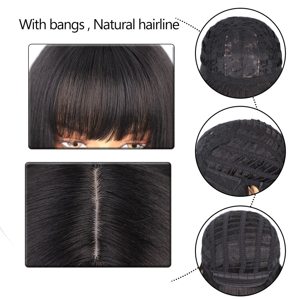 Bangs perruques synthétiques pour femmes - rachelhair