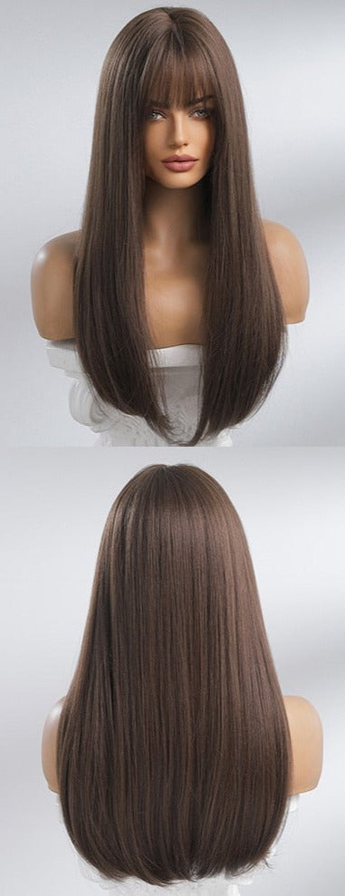 Perruque Longue Et Droite Avec Frange - rachelhair