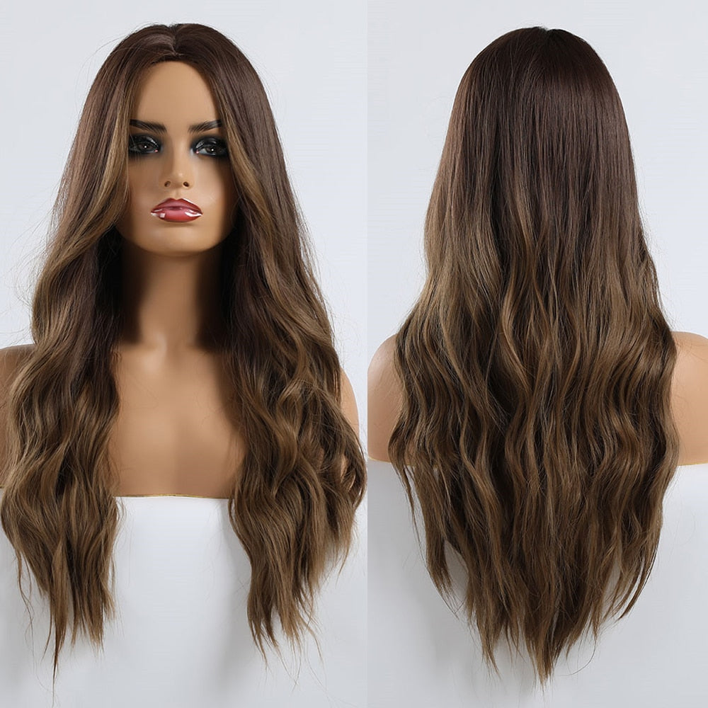 Perruques synthétiques longues vagues naturelles pour femmes - rachelhair