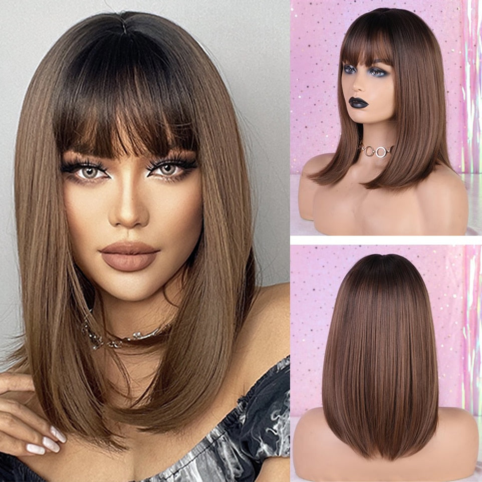 Perruque Synthétique Bouclée Longueur Épaule - rachelhair