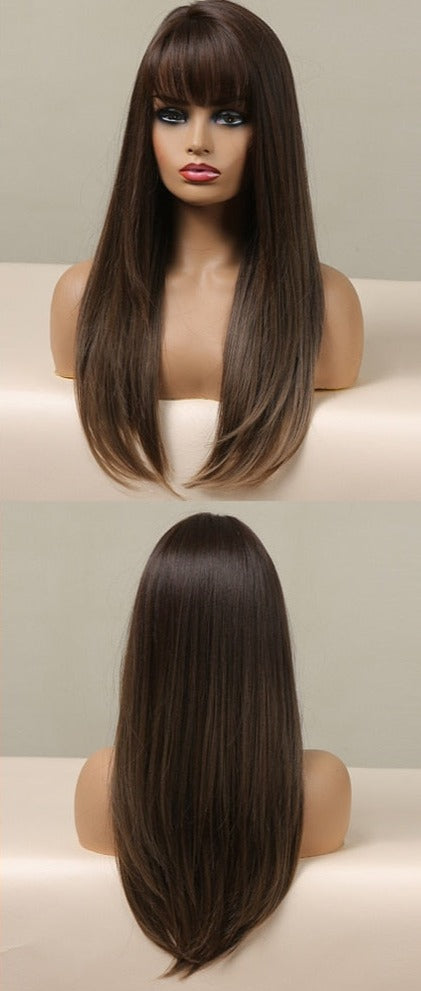 Perruque Longue Et Droite De Cheveux Blonds Mélangés - rachelhair