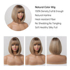 Perruque Bob Droite Courte Avec Frange Pour Femme - rachelhair