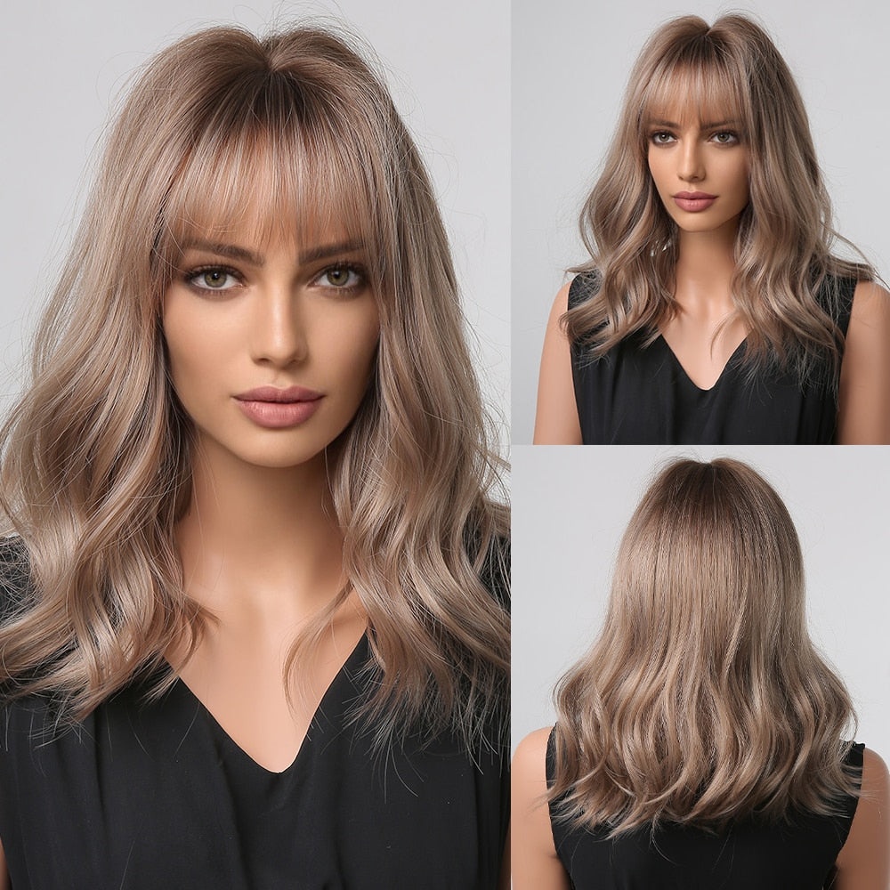 Perruque De Cheveux Blonds Raides Avec Des Mèches Courtes - rachelhair