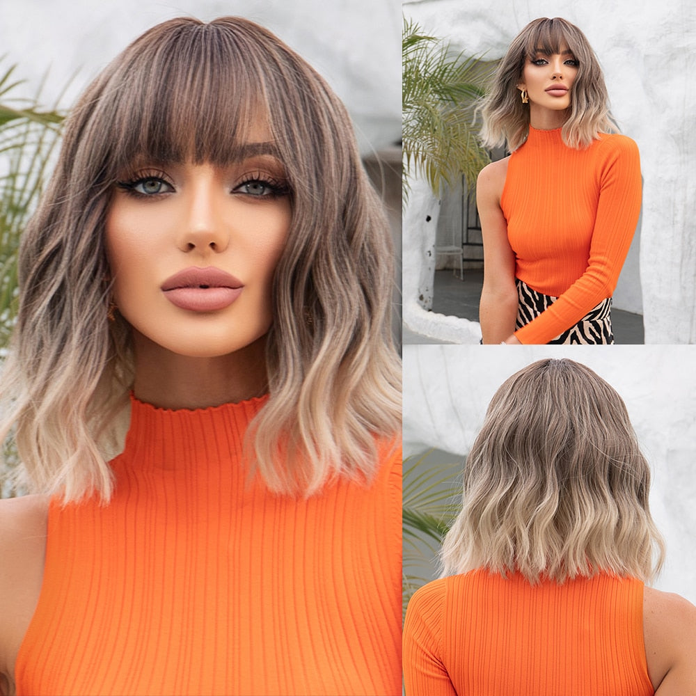 Perruque Synthétique Bouclée Longueur Épaule - rachelhair