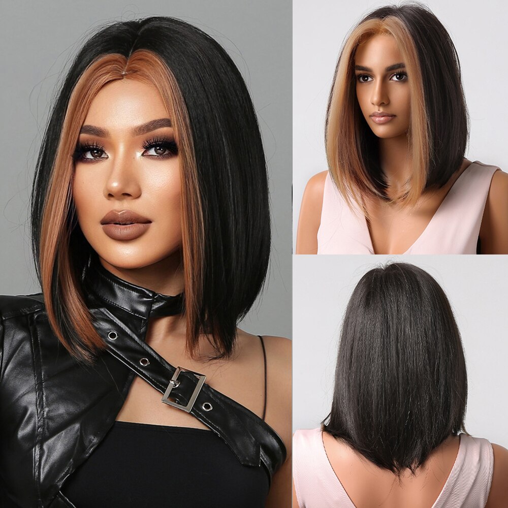 Perruques Bob Synthétiques Courtes Droites - rachelhair