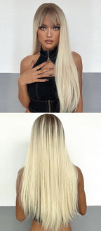 Perruques Synthétiques Longues Droites Pour Femmes - rachelhair