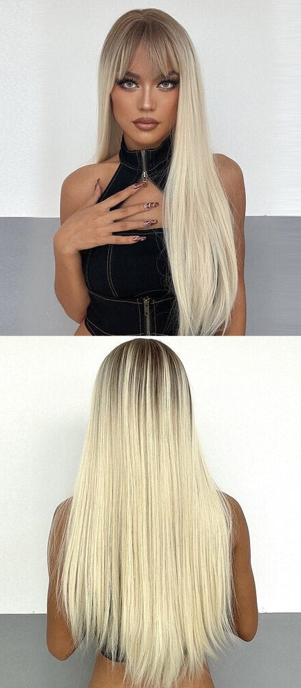 Perruques Synthétiques Longues Droites Pour Femmes - rachelhair