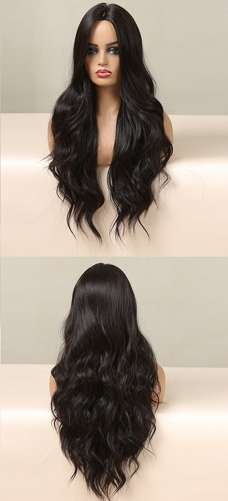 Perruques synthétiques longues vagues naturelles pour femmes - rachelhair