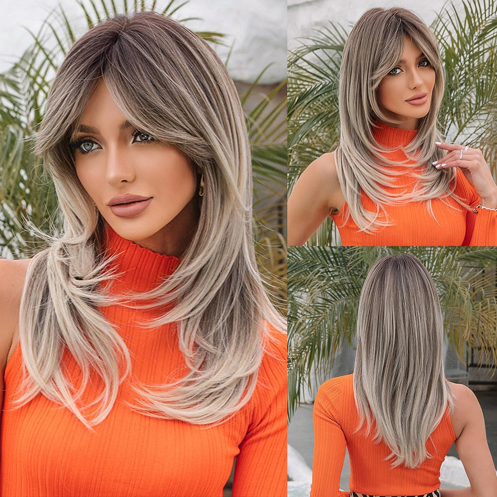 Perruques Synthétiques Longues Droites Pour Femmes - rachelhair