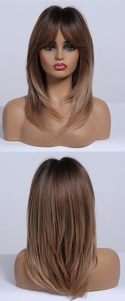 Perruques Ondulées Naturelles De Longueur Moyenne Pour Femmes - rachelhair