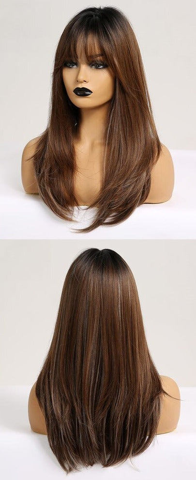 Perruques Auburn droites naturelles pour femmes - rachelhair