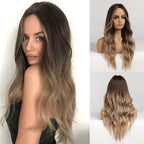Perruque Résistante À La Chaleur Naturelle De Vague De Partie Moyenne Pour Les Femmes - rachelhair