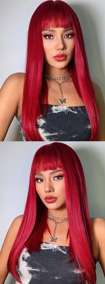 Perruque Longue Et Droite Avec Frange - rachelhair
