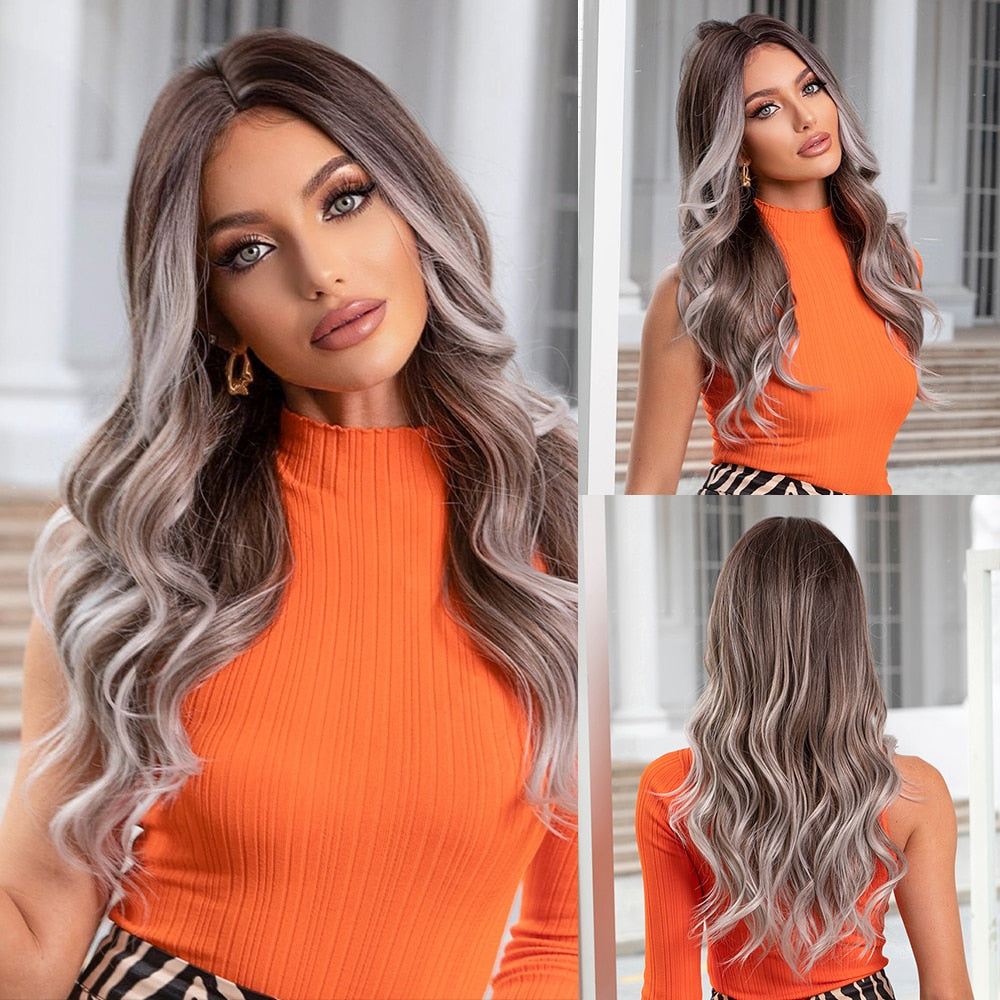 Perruques synthétiques longues vagues naturelles pour femmes - rachelhair
